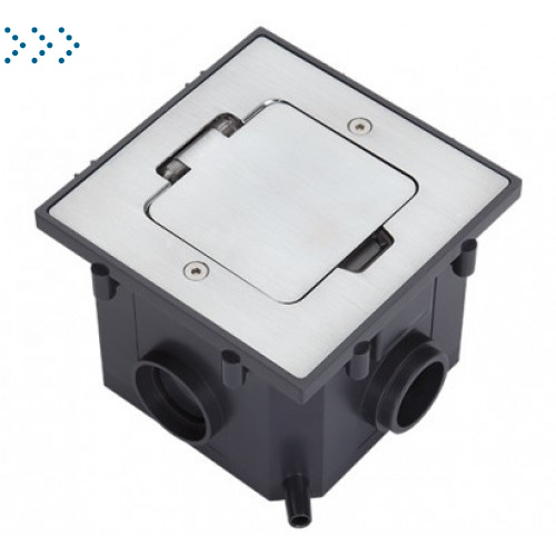 Люк IP44 с розеткой 2к+з, в комплекте с коробками, никель (120901 NL)